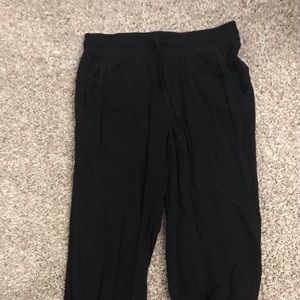 Black loose fit drawstring pants with pockets